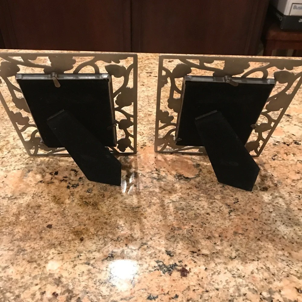 2 Burnes Pewter Picture Frames 3.5 x 5